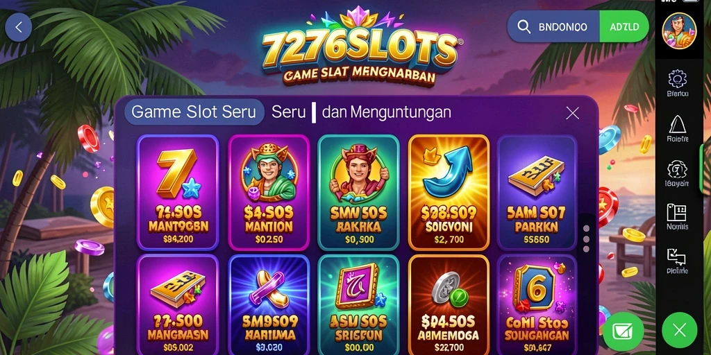 Tampilan gameplay memukau dari 7276SLOTS dengan fitur-fitur menarik.