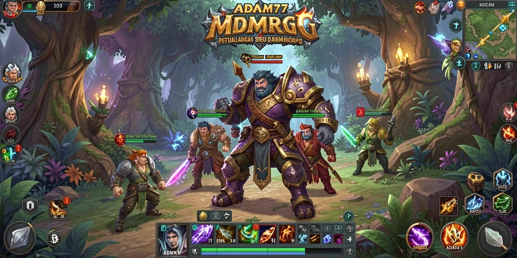 Tampilan gameplay menakjubkan di dunia MMORPG ADAM77.