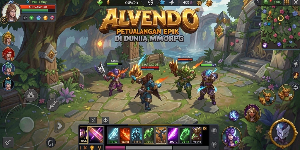 Tampilan gameplay seru di dunia fantasi ALVENDO.