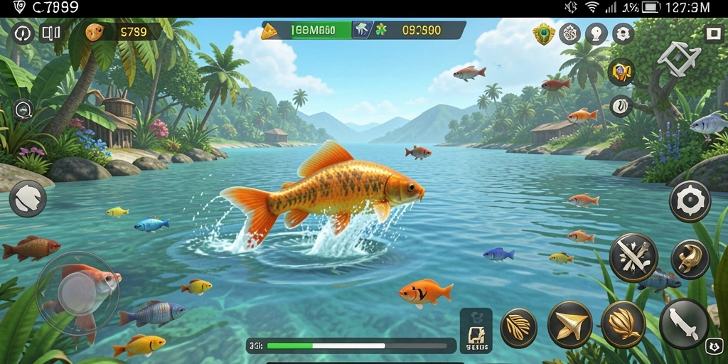 Screenshot C789 menunjukkan aksi memancing yang mendebarkan.