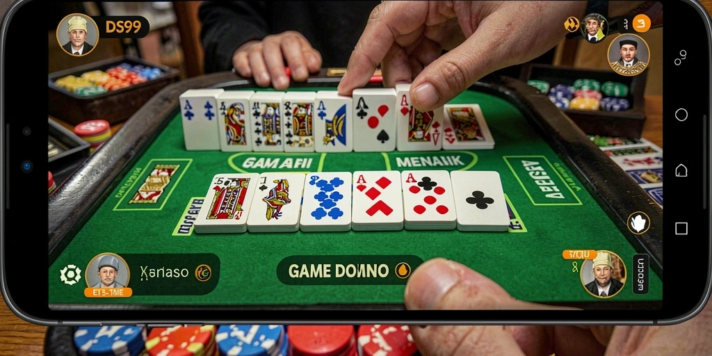 Tampilan screenshot DS99 yang menampilkan gameplay Domino yang seru.