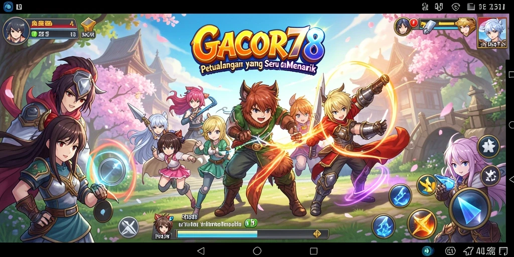 Screenshot gameplay GACOR78 menunjukkan aksi karakter anime yang mengasyikkan.