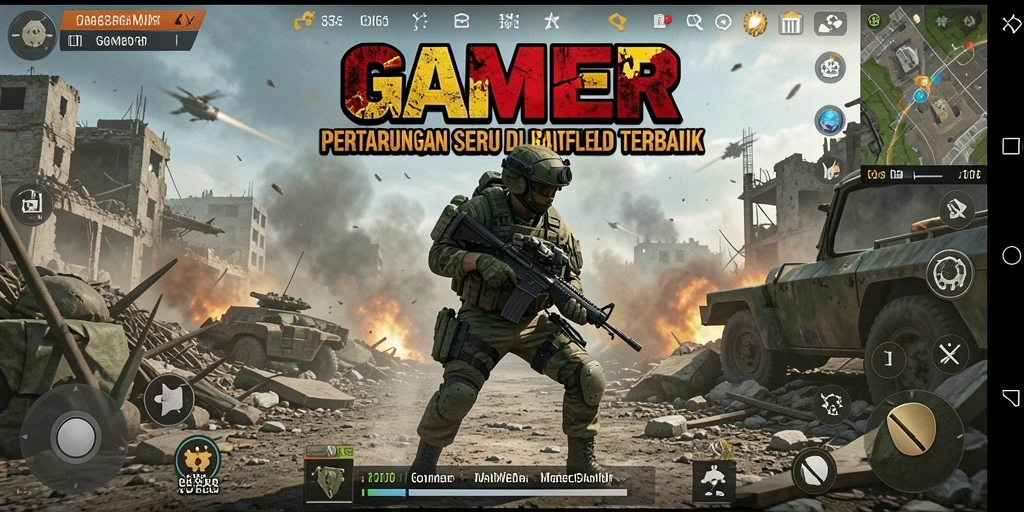 Tangkapan layar utama GAMERP menampilkan aksi pertarungan mendebarkan di lapangan.