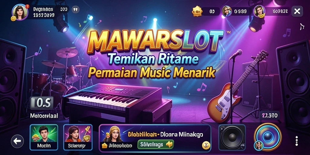 Screenshot gameplay MAWARSLOT menampilkan pemain menikmati permainan musik.