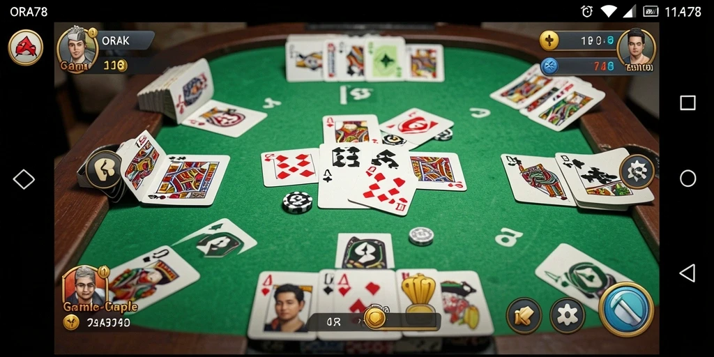 Screenshot gameplay ORA78 menunjukkan keseruan bermain Gaple.