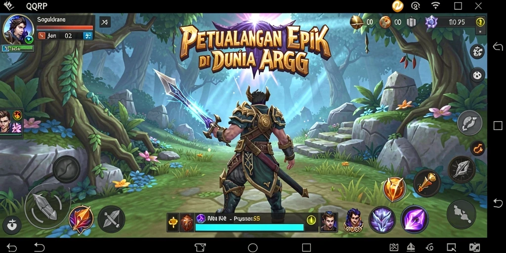 Menampilkan aksi seru dalam gameplay ARPG QQRP.