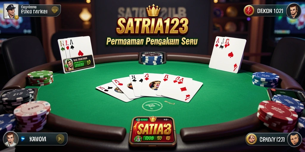 Tampilan permainan poker mendebarkan di SATRIA123.