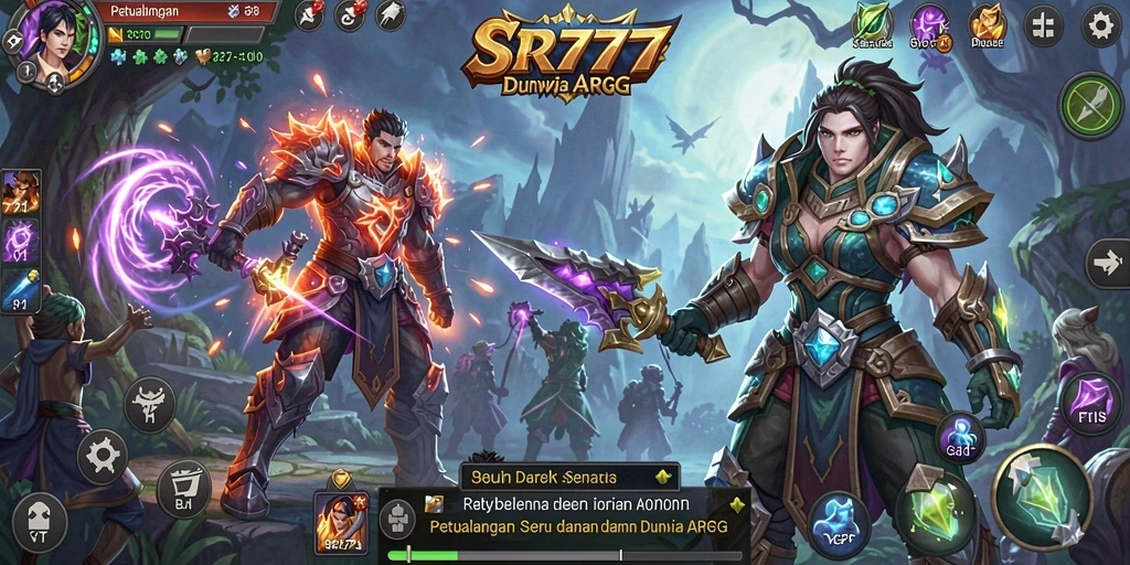 Tampilan aksi seru di dunia fantasi SR777.