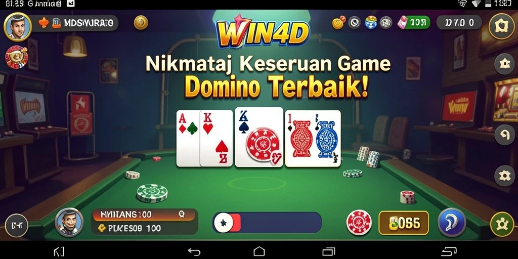 Gambaran aksi seru gameplay Domino di WIN4D.